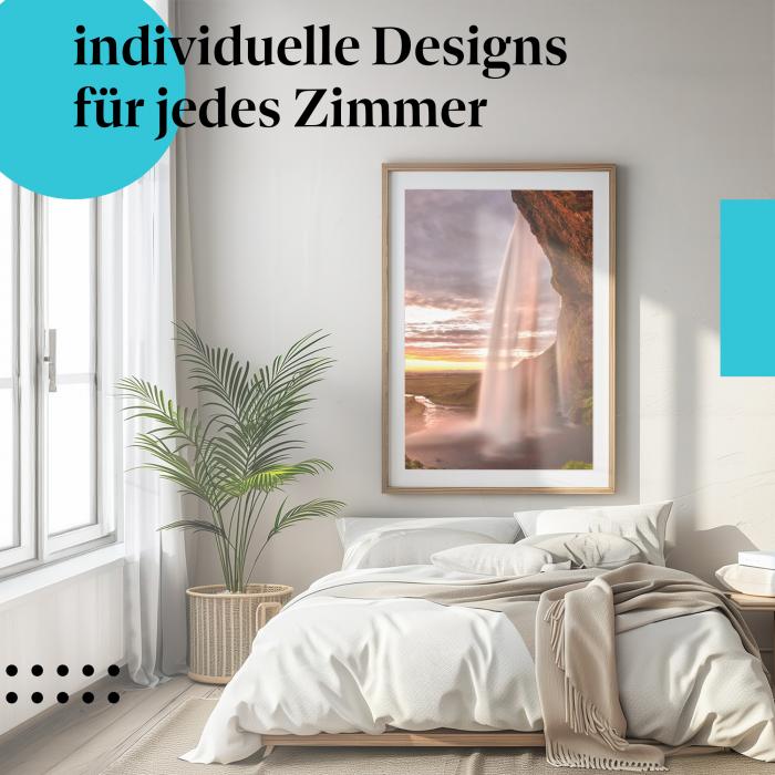 Schlafzimmer Deko: Island mit "Wasserfall" Poster